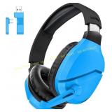 WHITE Wireless Gaming Headset with Mic - Blue