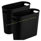 rejomiik Small Trash Can 3.5G 2 Pack Black
