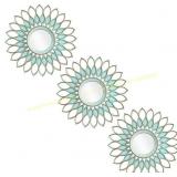 Green Circle Mirrors: 3 Small Round Mirrors