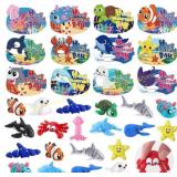 24Pcs 3D Printed Ocean Animals