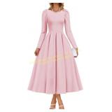 ZESICA Women's Long Sleeve Midi Dress