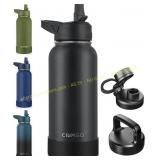 CIVAGO 32 oz Insulated Bottle, Steel Water
