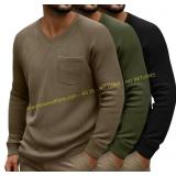 Men's Waffle Knit Long Sleeve XL Tops