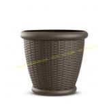 Suncast Willow 18' Resin Wicker Planter, Java