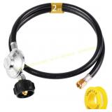 Propane Hose with Regulator, 2ft, Black