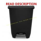 20 Gal Black Step-On Trash Can with Odor Lid