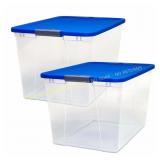 Homz X-Large 16-Gal Clear Tote with Lid 2ct