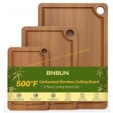 Bamboo Cutting Board 3-Piece Set with Handles