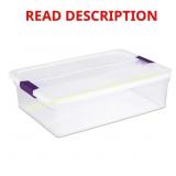 Sterilite 32 qt Clear Latch Box 6.5 in. H