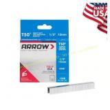8ct Arrow T50 3/8 W x 1/2 L 18 ga Staples 1250 pk