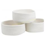 Woven Rope Baskets Set of 3, Cotton Organizer