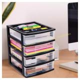Gracious Living 4-Drawer Desk Organizer, Black