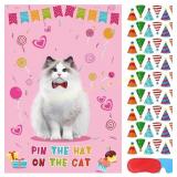 Hxezoc Pin The Hat on The Cat Party Games