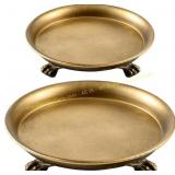 Zonon 2 Pack Brass Clawfoot Dish Tray