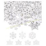 Snowflake Wood Slices Ornaments 20mm White