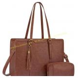 LOVEVOOK Leather Laptop Tote 15.6 in