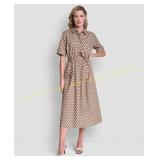 DKNY Collared Midi Shirt Dress - Brown-12