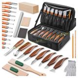 Olerqzer Wood Carving Kit, 35-in-1 with Tools and
