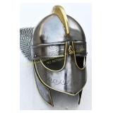 Medieval Norman Nasal Helmet with Chainmail
