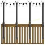 6 Pack 10 ft Metal Light Poles + Stands (5Ft)