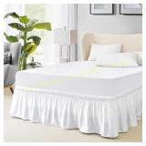FreshCulture Full Bed Skirt, Elastic Wrap