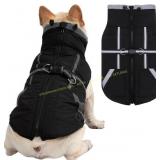 Mihachi Warm Dog Coat with Pockets, Black L