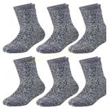 Jormatt 6P Toddler Thermal Crew Socks Non Slip