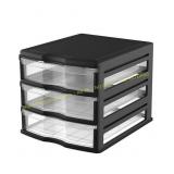 Life Story 3-Drawer Stackable Shelf Black