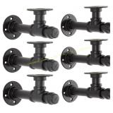 Industrial Pipe Bracket 6.7' Black Shelves 6P