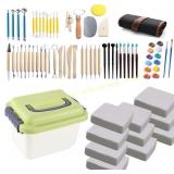 White Stoneware Clay for Pottery + Tools Set