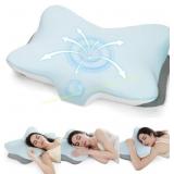 Ergonomic Cervical Pillow   Memory Foam (Blue)