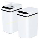 Bathroom Trash Cans with Lid, 2-Pack (White)