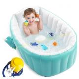 Baby Bathtub with Air Pump, Foldable, Green