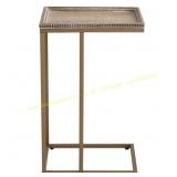 Cozayh Farmhouse End Table with Rattan Tray