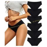 6pk Womens Cotton Hipster Panties Sz S