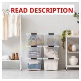 IRIS 6pk 40qt Stack & Pull Box Clear Buckle