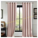 RYB HOME Velvet Blackout Curtains, Dusty Pink