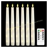 2Ct Flameless Star Light Taper Candles 6-Pack