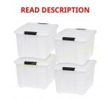 IRIS 40qt Plastic Storage Bin with Lid (4)