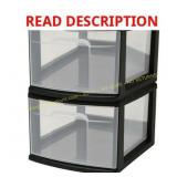 Homz 1-Drawer Plastic Cart, 2 Pack