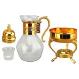 Turkish Teapot Glass Coffee Pot Set (Gold)
