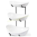 HBlife 3-Tier Ceramic Fruit Bowl Rack