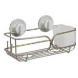 Shower Storage Basket: Adhesive/Suction Mount