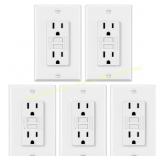 ELECTECK 5-Pack GFCI Outlets, 15A, White