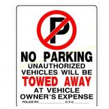 HILLMAN English White No Parking Sign 19x15 (2ct)