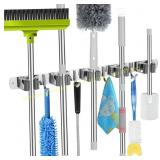 Voze 5 Racks & 4 Hooks Mop Holder Wall Mount