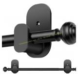 KAMANINA No-Drill Curtain Rods 32 86' Black