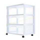 Home 3-Drawer Cart, Clear Storage on Casters