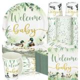 Hushee 200 Pcs Mallard Duck Baby Shower Set