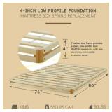 Hercules 4-Inch Low Profile Box Spring King